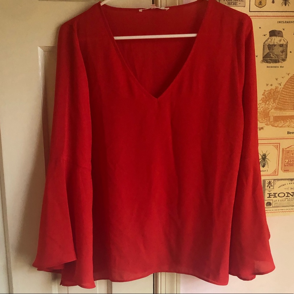 anthropologie bell sleeved blouse
